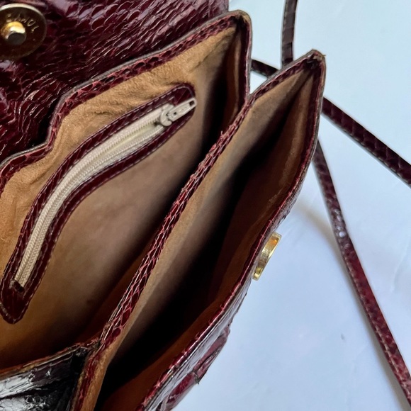 VTG Snakeskin Shoulder Bag Purse Clutch Cordovan Snake - Picture 4 of 10